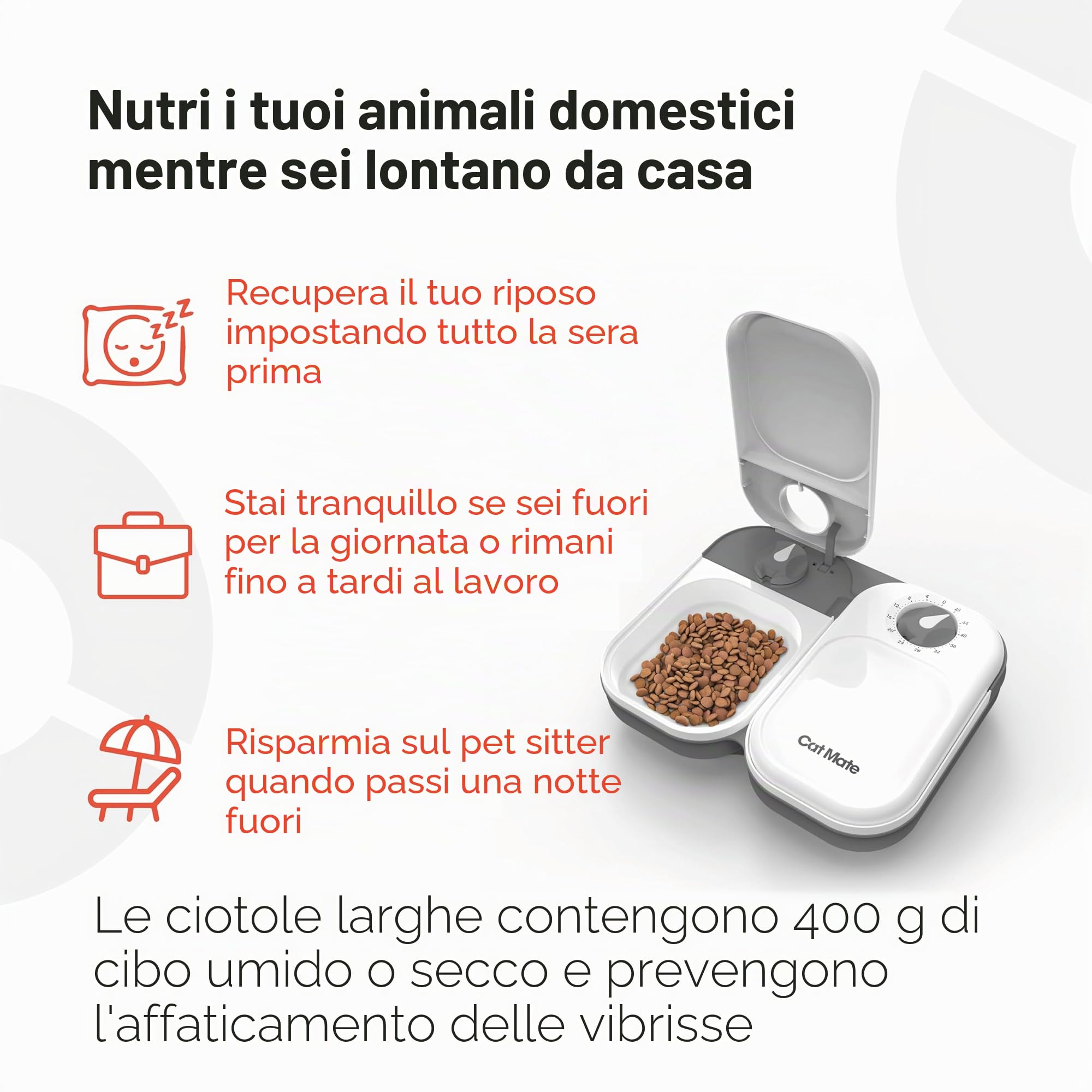 Cat Mate - Distributore Automatico di Cibo per 2 pasti