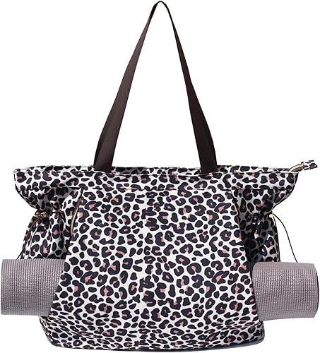 Miniatura 40 de ESVAN Bolsa de yoga para mujer, bolsas de hombro con cordón para oficina, entrenamiento, viajes, transporte, pilates, gimnasio y playa Púrpura