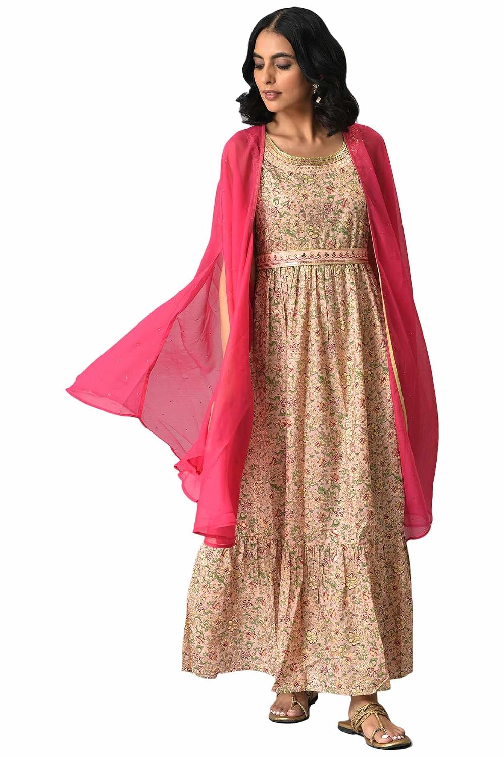 Aurelia Women Printed Flared Inner Maxi Dress and Gilet Set - Review, Price and Buying Guide