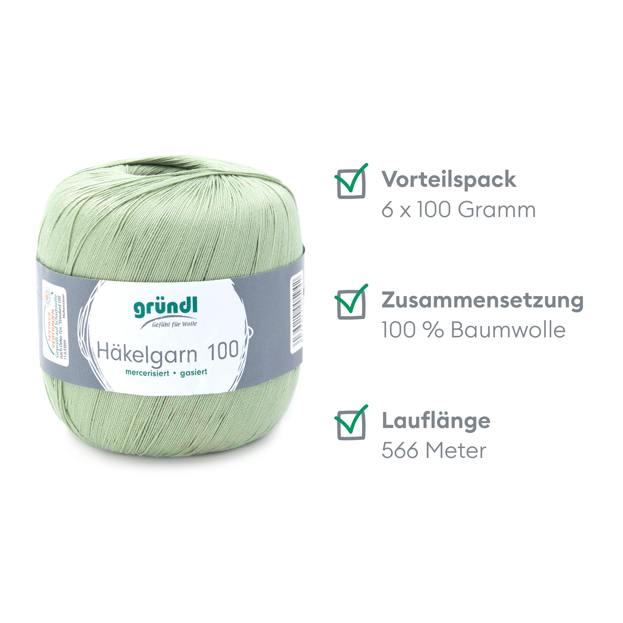 Gründl Häkelgarn 100 137 hellgrau ab 3,80 € | Preisvergleich bei