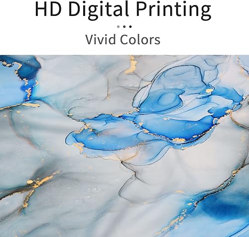 Miniatura 3 de Gibelle Cortina de ducha abstracta, cortina de ducha de tela de mármol azul y gris para baño, decoración artística de tinta moderna, juego de