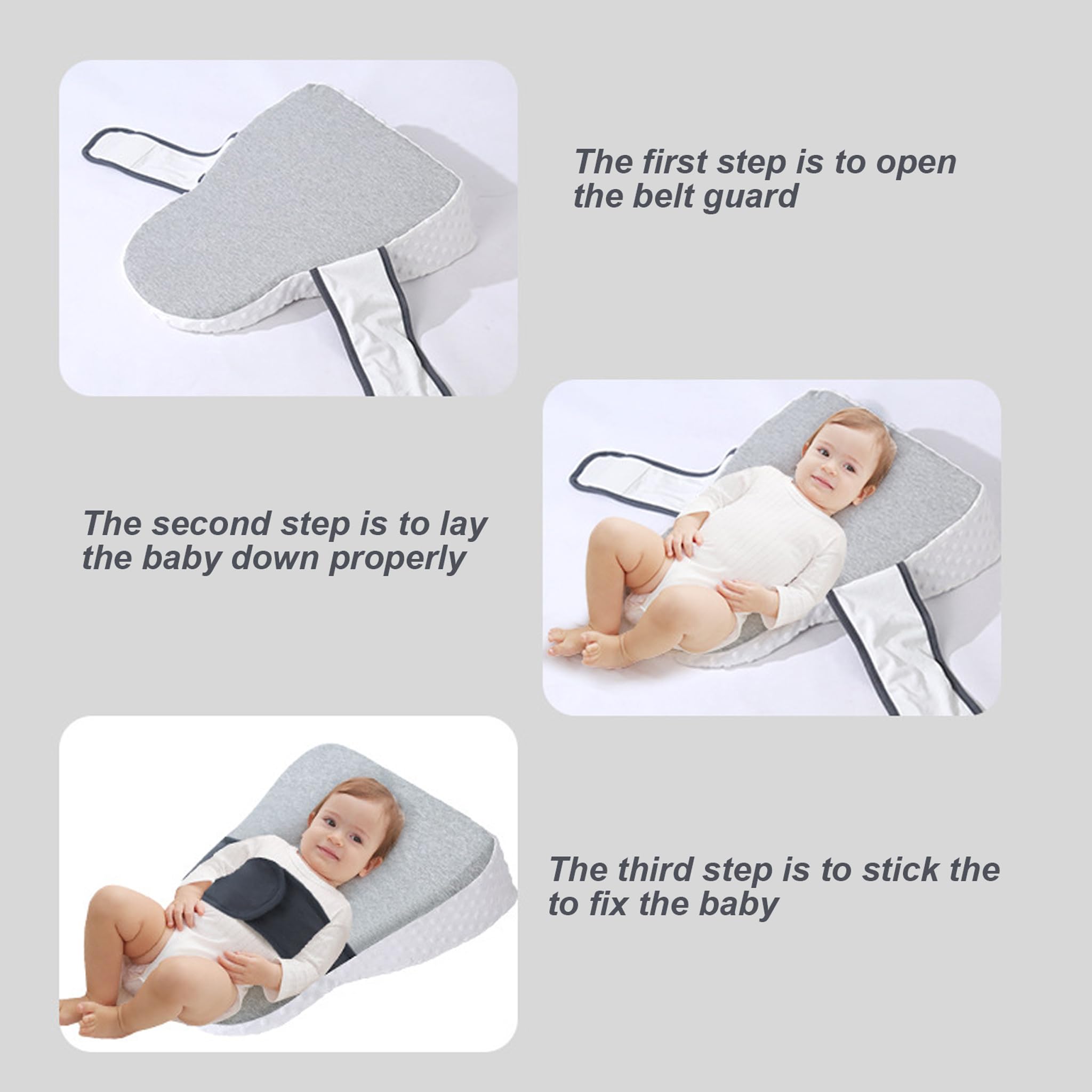 Almohada de reflujo para bebés, Almohada de alimentación para bebés con Pendiente Suave con Tela de Doble Cara y Soporte de Correa Ajustable y Fija para Lactancia, alimentación Infantil 1
