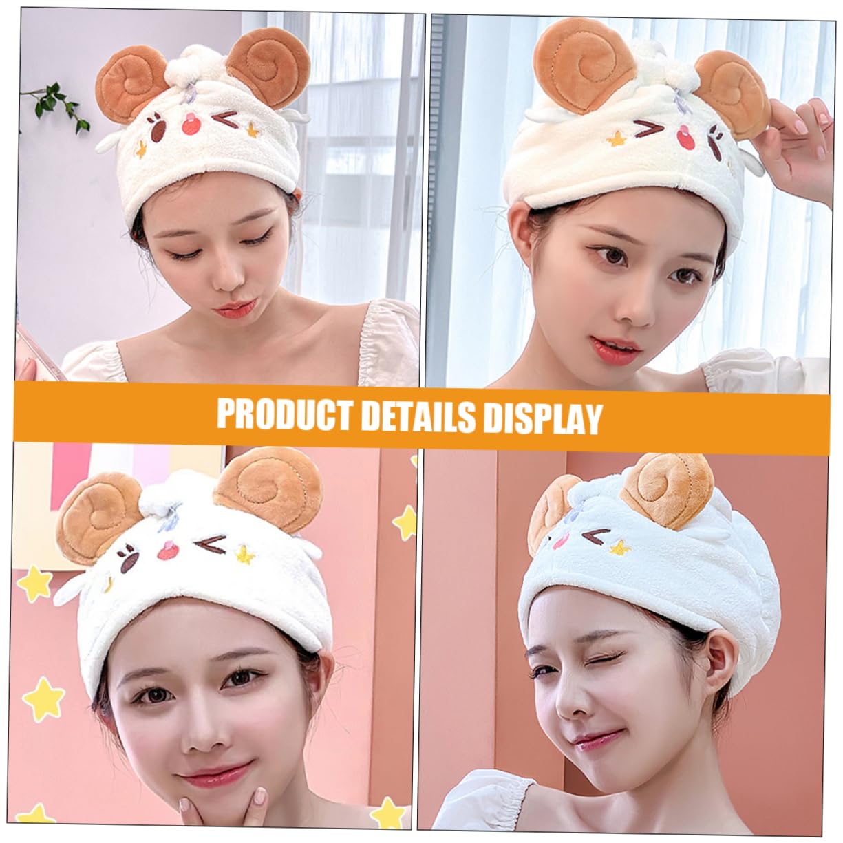Amosfun 4stücke Hair Towel Wrap Weichem Korallenvlies Schnell Trocknender Turban Für Damen Saugfähiger Und Dicker Haartrockner Für Zuhause Und