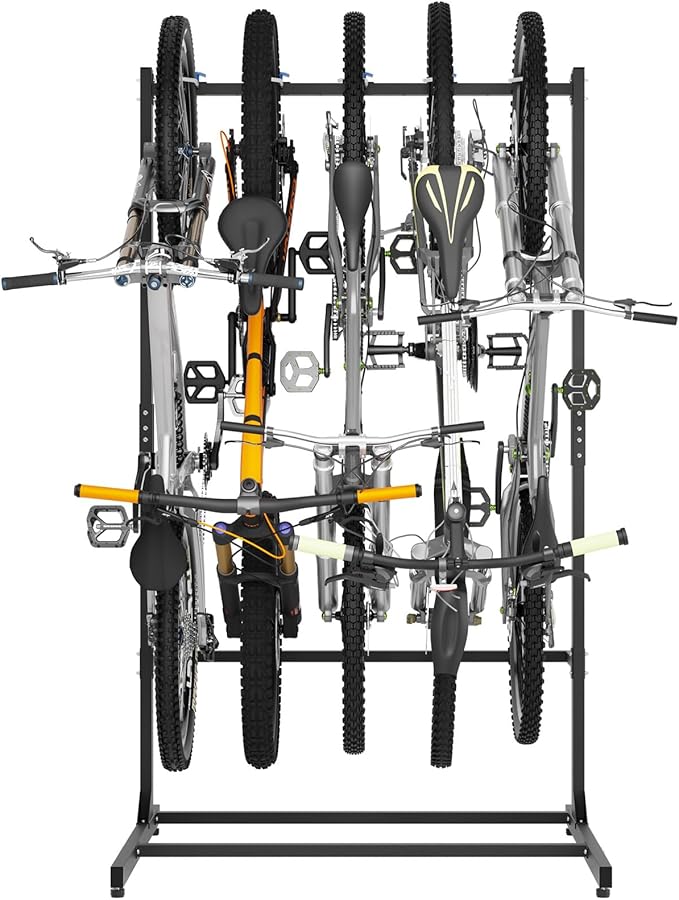 Soporte para bicicletas de pie vertical para garaje para 5 bicicletas miniatura 8