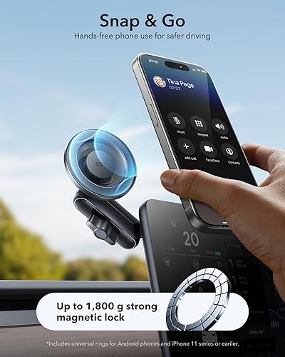 Miniatura 3 de ESR Soporte MagSafe para automóvil, soporte magnético al vacío, OmniLock 360 ajustable, soporte magnético para teléfono para automóvil, con ventosa