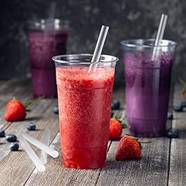 Clear Jumbo Smoothie Straws, Clear Disposable Wide-mouthed Large Milkshake Straws 9\'\' Inches High/Tall 100 pack