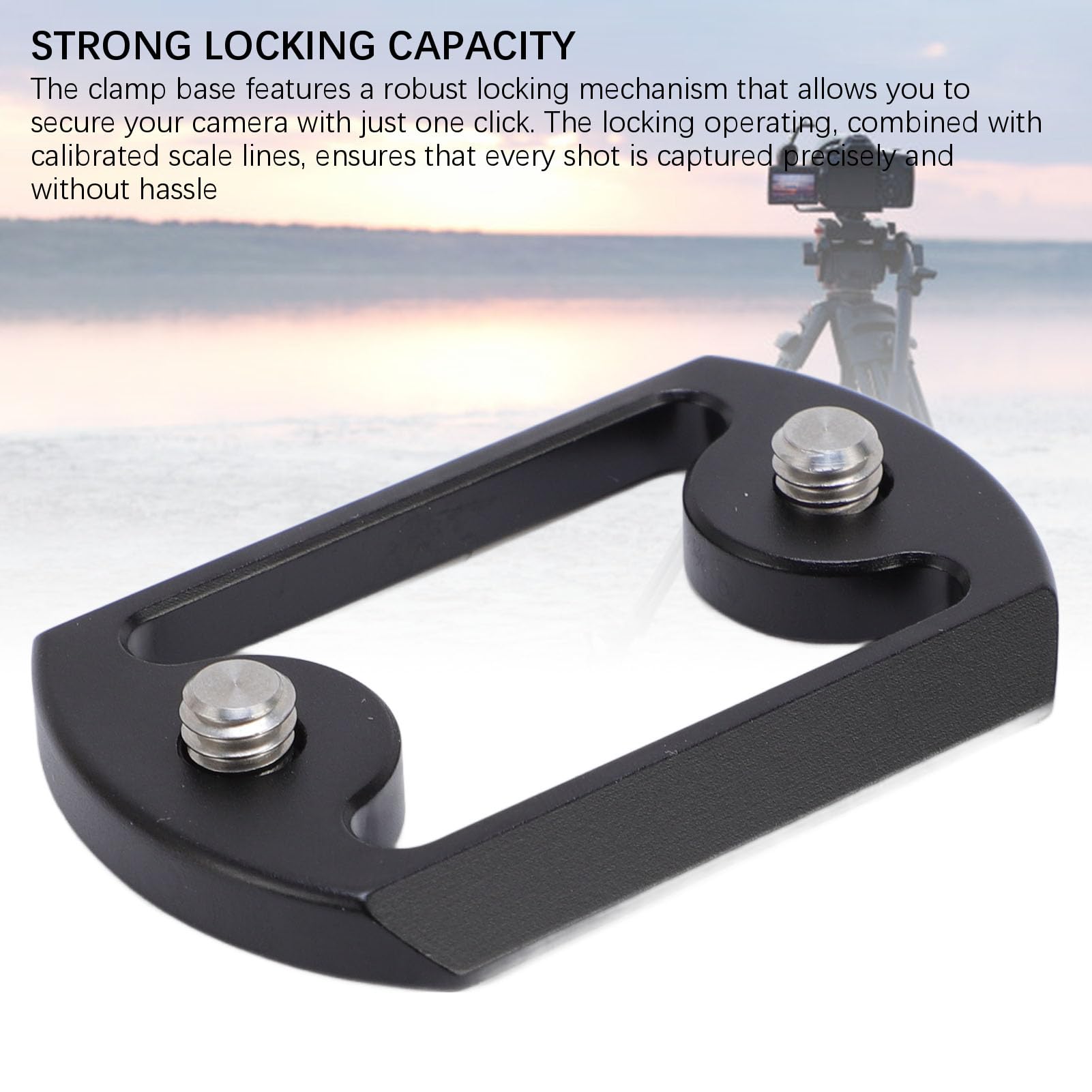 Morsetto a Sgancio Rapido Livella a Bolla Integrata, Piastra a Sgancio Rapido per Treppiede a 360° Testa per Treppiede HDR con Foro per Vite UNC 3/8 Pollici, Manopola a Leva
