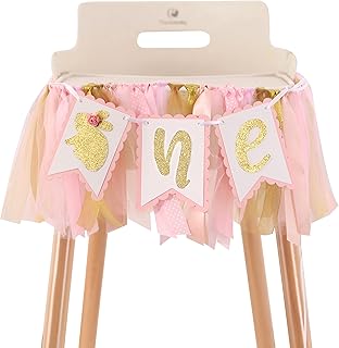 Bunny one High Chair Banner girl - Easter Banner High Chair Banner,Bunny Theme First/1st Birthday HighChair Banner,Some bunny is one first birthday high chair banner. Pink, white, gold. Baby girl spring birthday. Smash cake photo backdrop ribbon garland