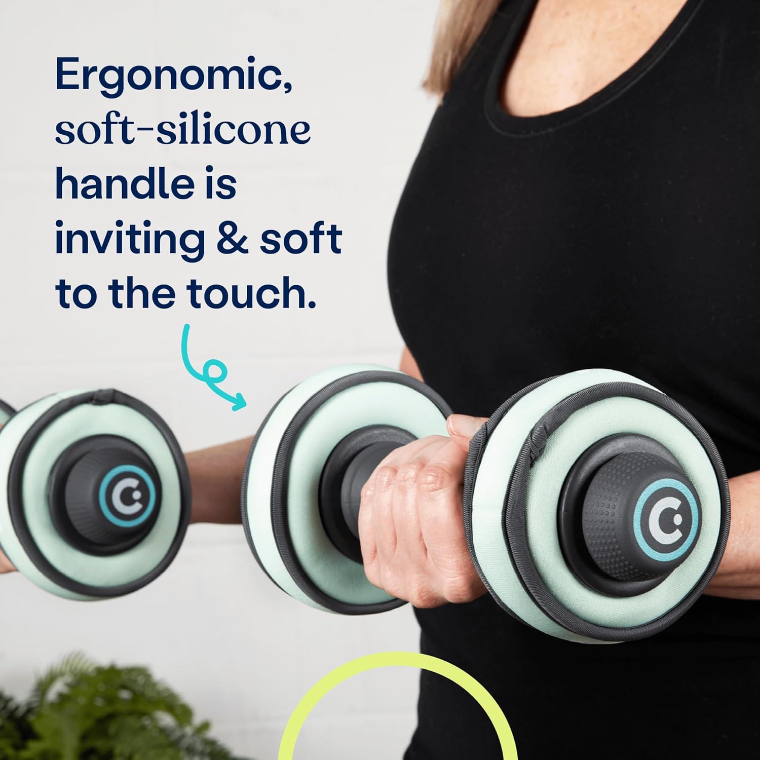 Cubii Build Adjustable Dumbbell Set - Includes Two Adjustable Hand Weight Dumbbells Plus 4 Cubii 1 lb SoftRings Free Weights ​with Fast and Easy Exercise Weight Adjust for Women and Men Strength