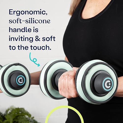 Miniatura 4 de Cubii Juego de mancuernas ajustables para construir  incluye dos mancuernas ajustables de peso de mano más 4 Cubii 1 libra anillos blandos pesas