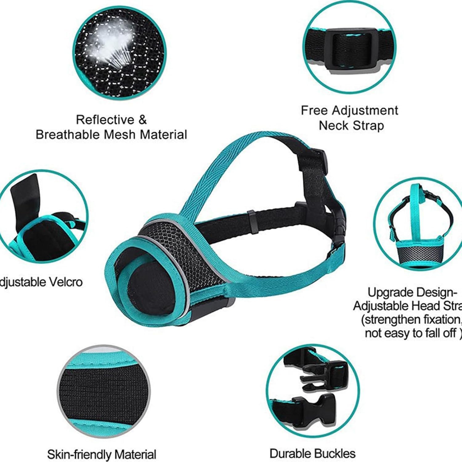 Soft Dog Muzzle for Small Dogs, Breathable Mesh Muzzle for Preventing Biting, Barking, and Chewing, Adjustable Comfortable Muzzle for Puppies and Small Breeds (S) - Image 3