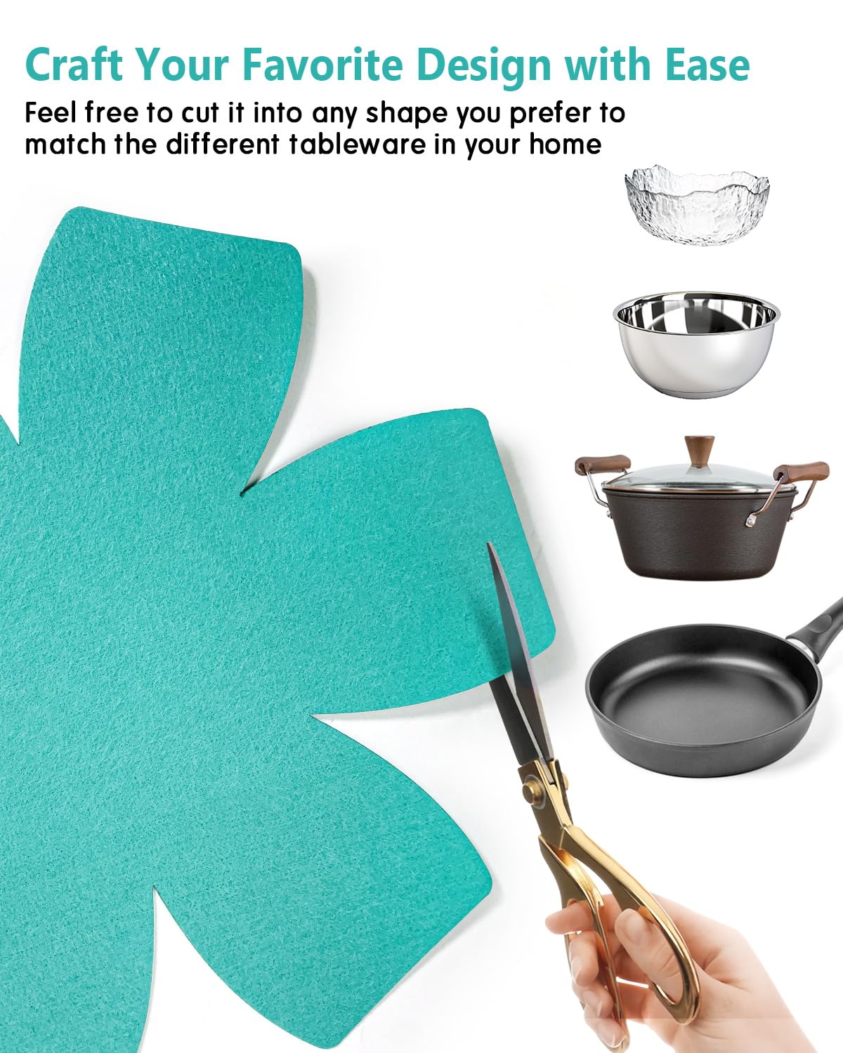 Lot De 12 Protections En Feutre Pour Empiler Casseroles Et Poêles - Anti-rayures, 4 Tailles (14,5 à 34,5 Cm) - 10