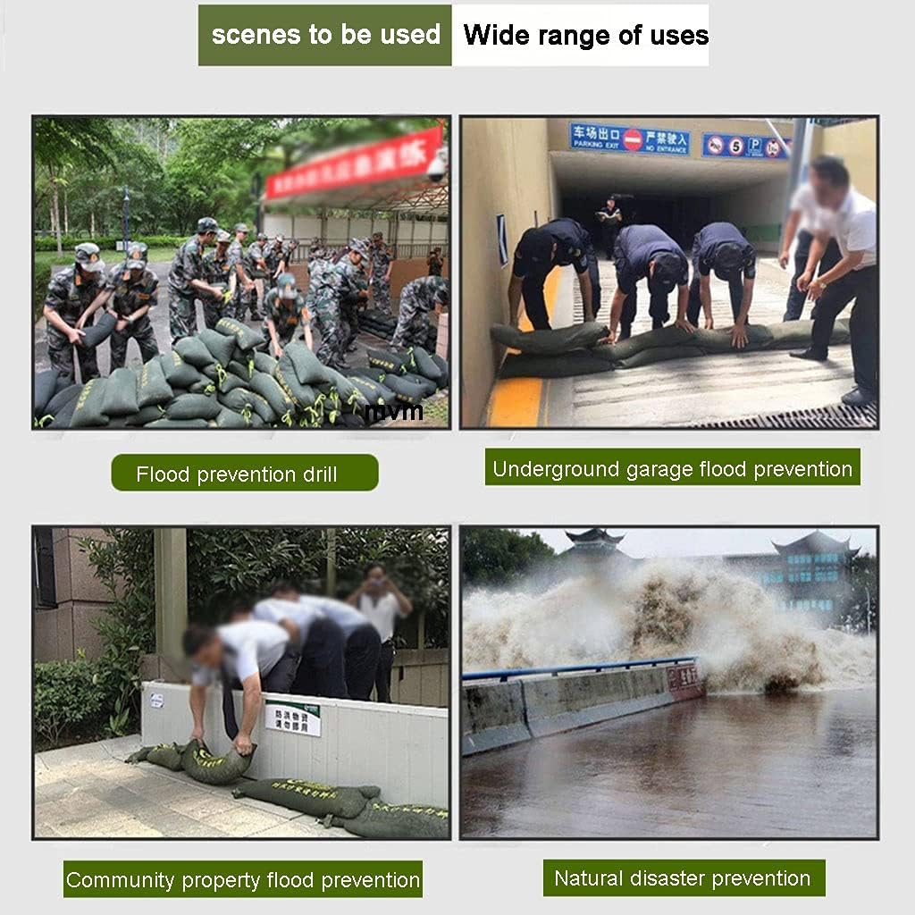 Flood Bags for Sand with Drawstring Canvas W/UV Protection for Flood Control 7030CM Army Green (Sand Not Included) (Size : Pack 2) ()