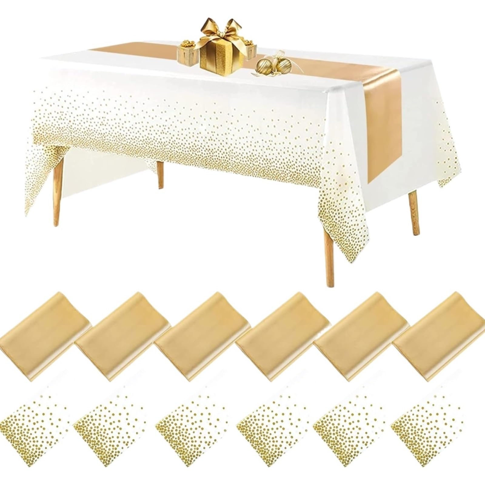 Satin Table Runners 2pcs/set Disposable Plastic Tablecloths