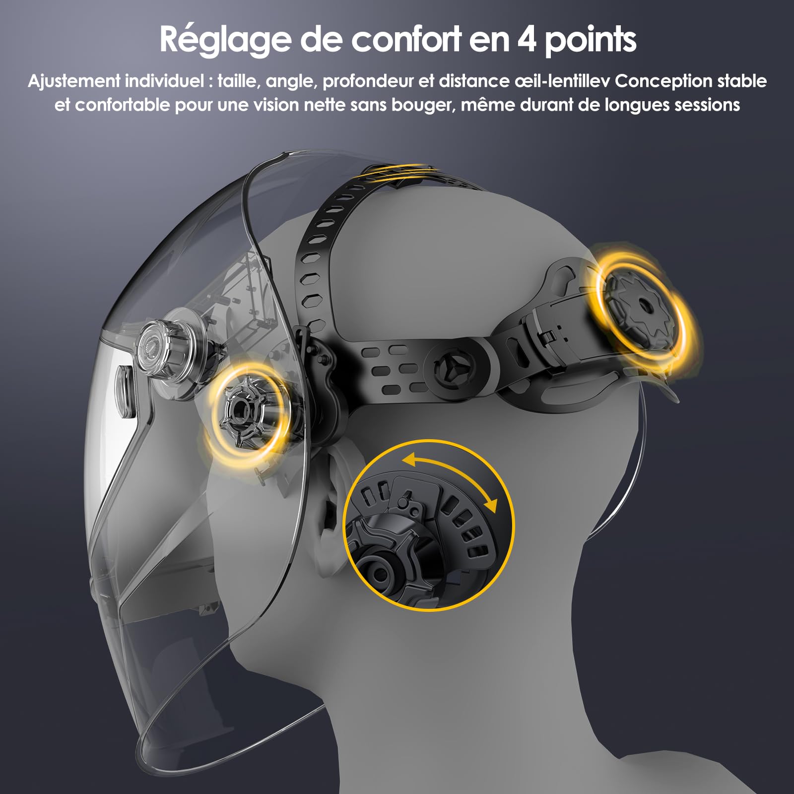 Masque de Soudage Automatique True-Color, UHD 100x82mm XL H-21-G | Obscurcissement 0,1ms Solaire/Pile Cagoule (DIN 4/5-9/5-13) pour MIG/TIG/MMA en Bricolage, Atelier & Industrie