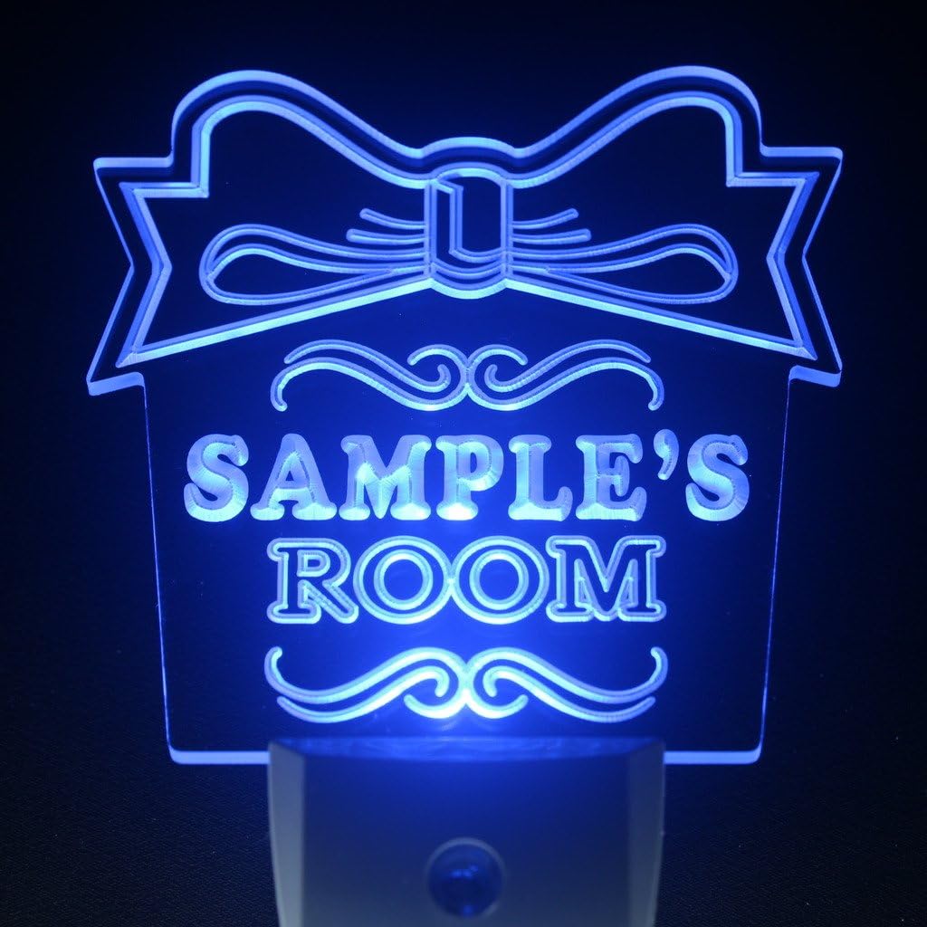 ADVPRO LED Night Light Sign illuminated in blue, showing a personalized design.