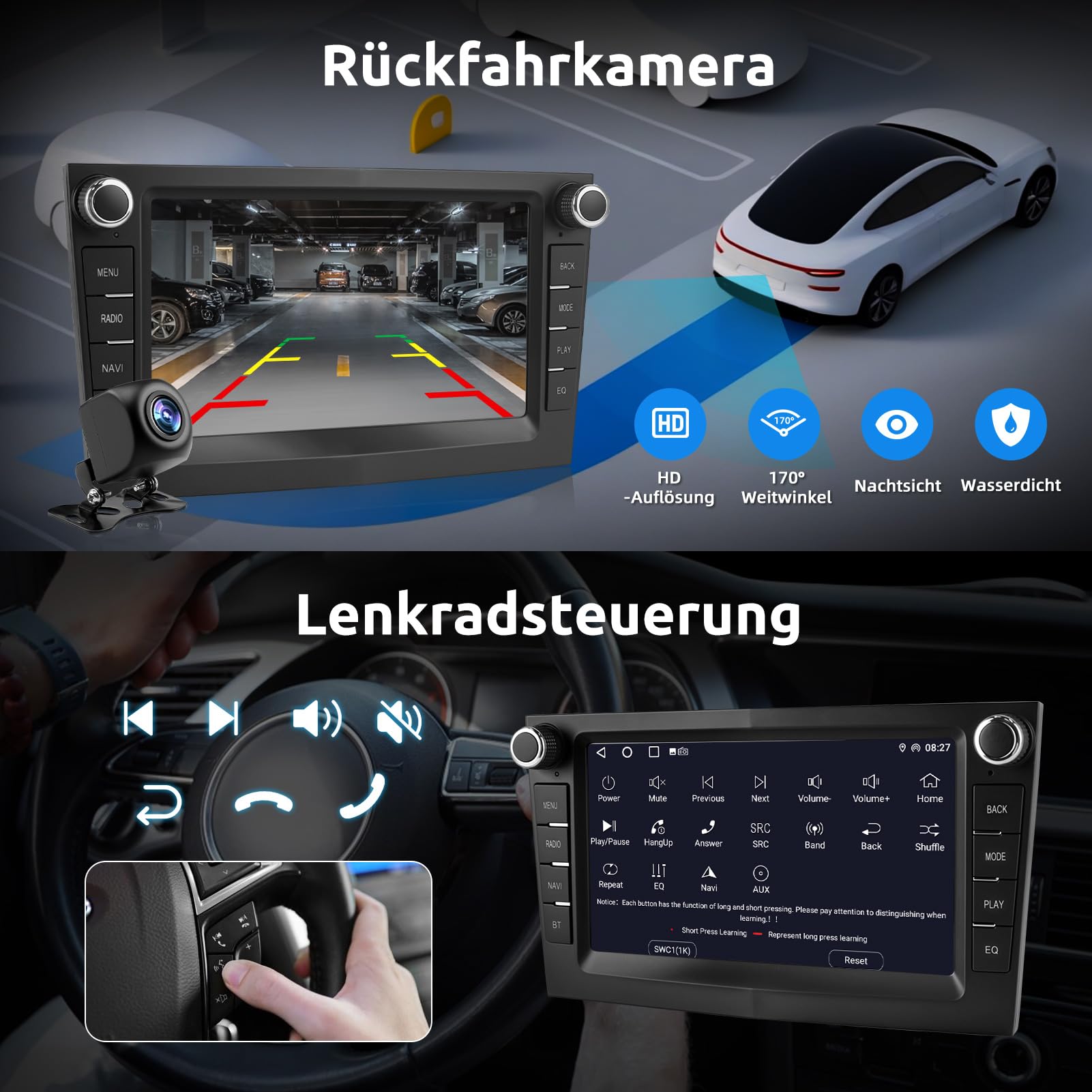 ESSGOO True 4+64G Drahtloses Autoradio mit Android Auto und CarPlay Für Vauxhall Opel Corsa C/D Zafira B Astra G/H Meriva Signum Combo, 7 Zoll Bluetooth Car Radio mit FM RDS GPS WiFi Rückfahrkameras