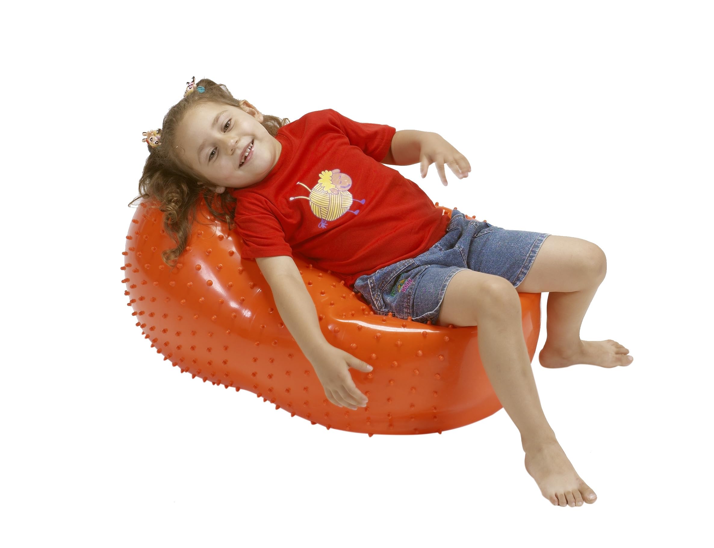 GYMNIC Sens'o'Roll Doppelball max. Ø 50 cm/L 80 cm orange für Physiotherapie und Rehabilitation mit massierenden Noppen, ideal für Gleichgewicht, Beweglichkeit und Tastsinn