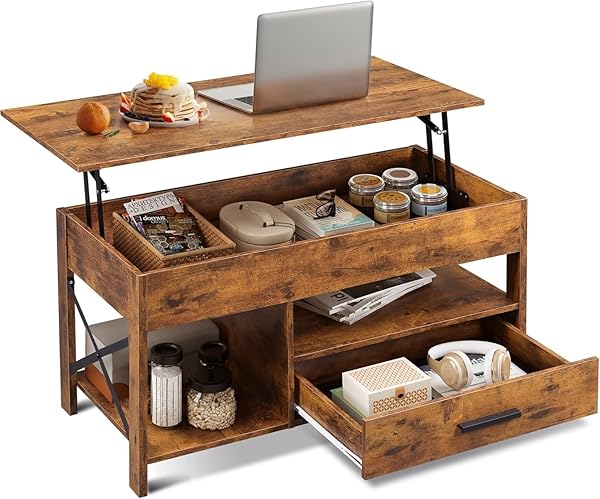 Rustic Brown Compact Storage Table
