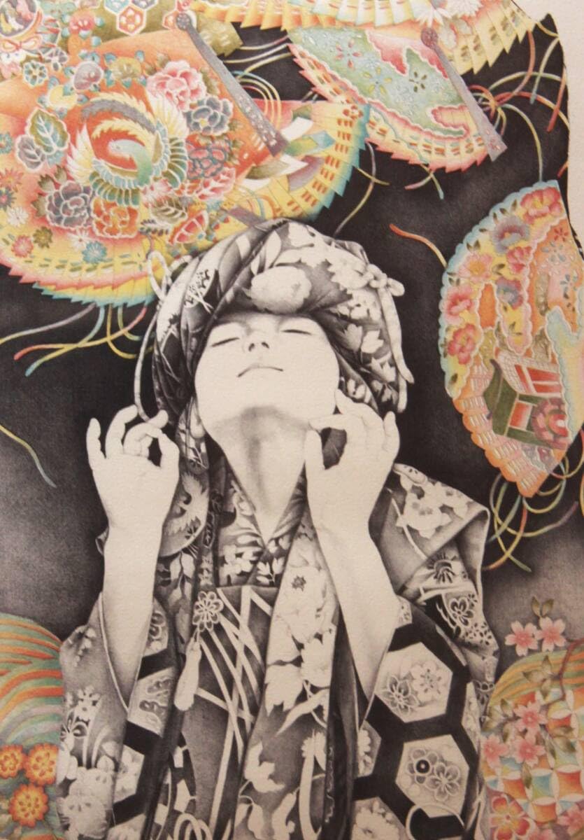 □④智内兄助 【蔵 A 花】 リトグラフ 直筆サイン 印章有り