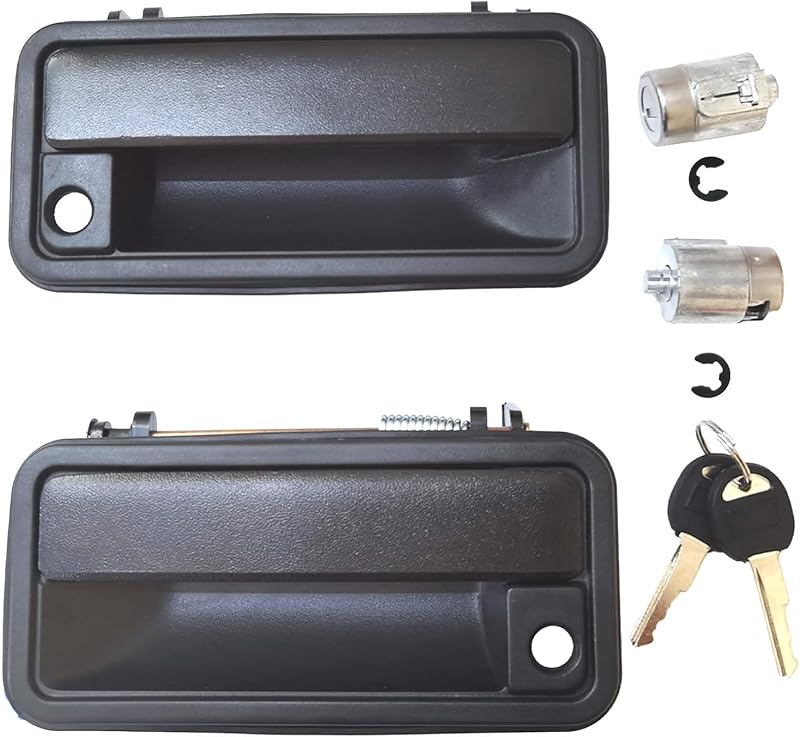 Maçanetas externas metálicas com cilindros e chaves Lcyolada para Chevrolet C/K1500, C/K2500, C/K3500, Blazer, Tahoe, Suburban, GMC Yukon e Cadillac Escalade – Par dianteiro esquerdo e direito