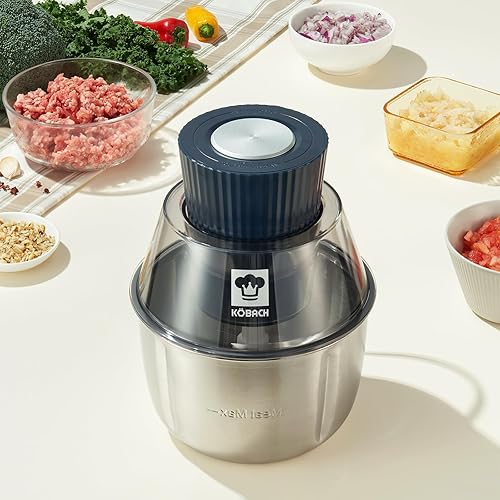 Vista 2 de Procesador de Alimentos Eléctrico y Molinillo de Carne – Picadora de Alimentos de 1.9 Qt con Motor de Cobre Puro, Cuchillas de Doble Capa