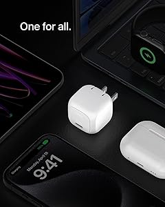 Belkin Compact Charger Block 20W, USB-C Fast Charging - Apple iPhone 17, Air, Pro, Pro Max, Samsung Galaxy S25, iPad, AirPods, Apple Watch, Nintendo Switch 2, Google Pixel 10, etc. - White