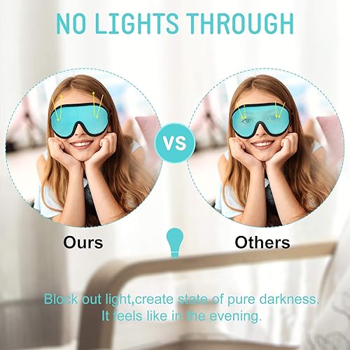 Vista 20 de 2 Pieces 3D Sleep Mask for Kids Memory Foam Contoured Eye Mask, Travel Sleep Eye Cover with Adjustable Strap, 3D Blindfolds(Pink and Grey)