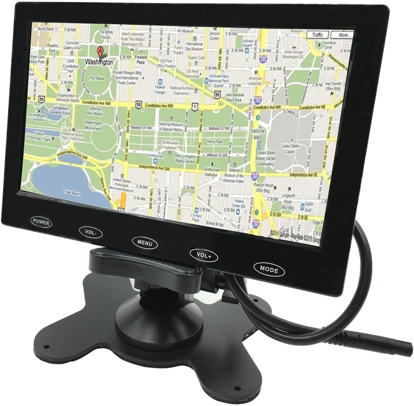 PONPY 9" Ultra Thin HD 800x480 Color TFT LCD Screen 2 Channel RCA Video Input Car Rear View Headrest Monitor for Car DVD/VCR/STB/Backup Camera/Satellite Receiver