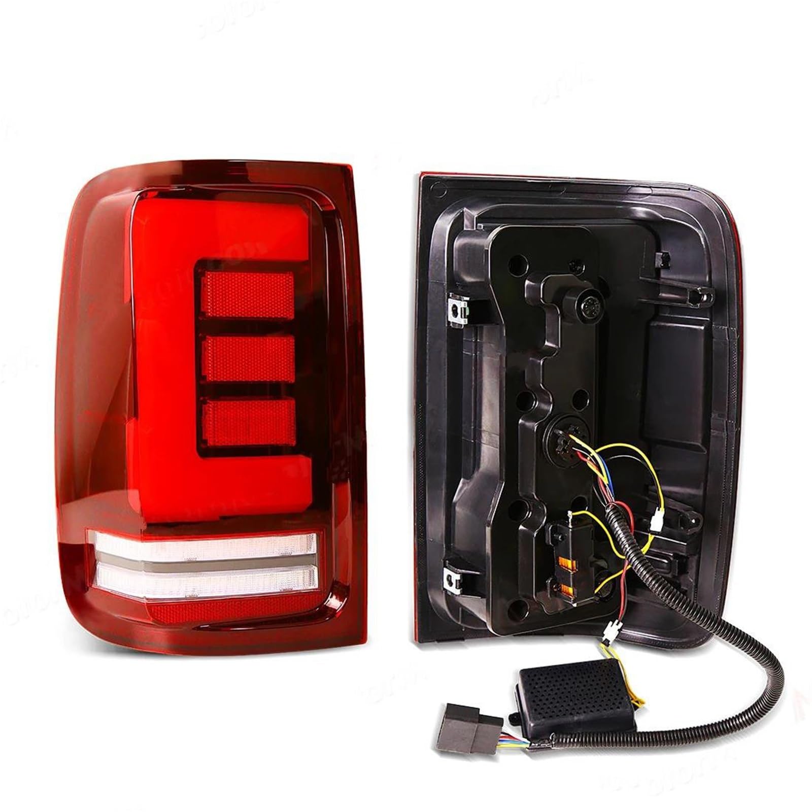 Luz Trasera Luces Traseras Para VW Para Amarok V6 (2008-2022) LED: Intermitente, Luz De Freno, Posición, Marcha Atrás, 12V(Red shell)