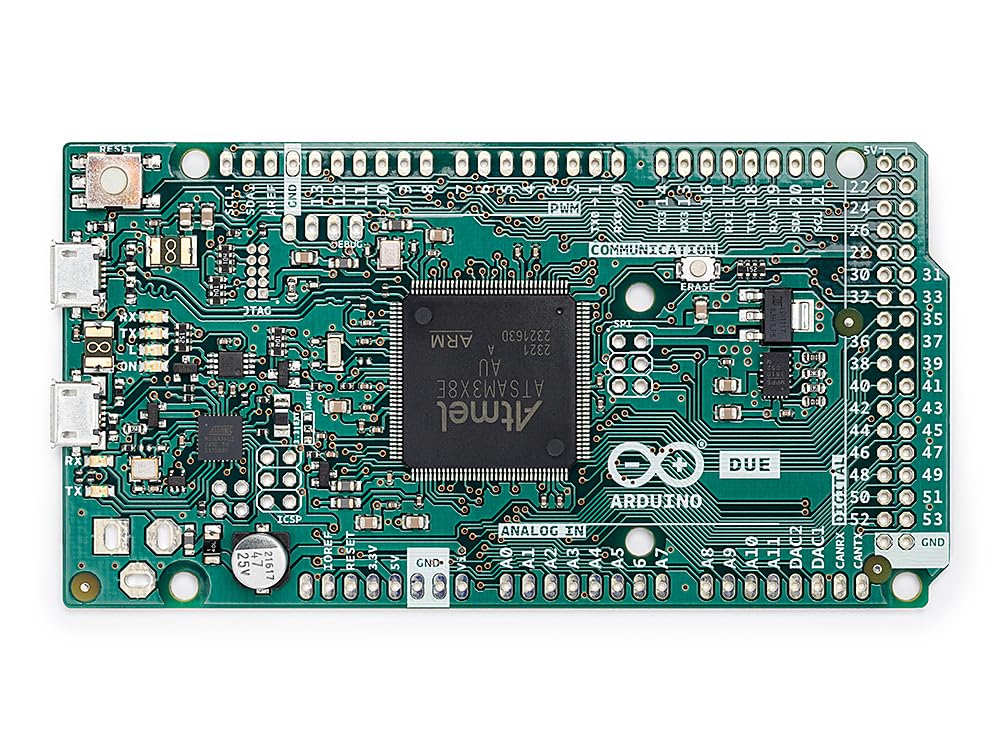 Arduino Due [A000056] - Potente Placa de Desarrollo con microcontrolador Arm Cortex-M3, Ideal para proyectos avanzados, robótica, automatización y Aplicaciones complejas con Arduino IDE.