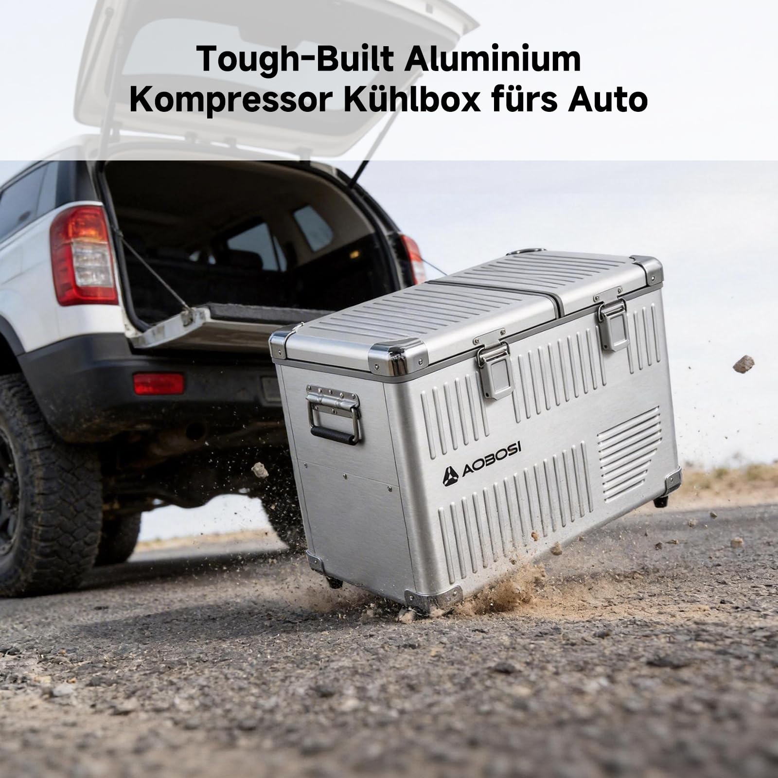 AAOBOSI Kompressor Kühlbox 40L Dual Zone -20°C bis 20°C Aluminium 12V 230V Auto Kühlschrank