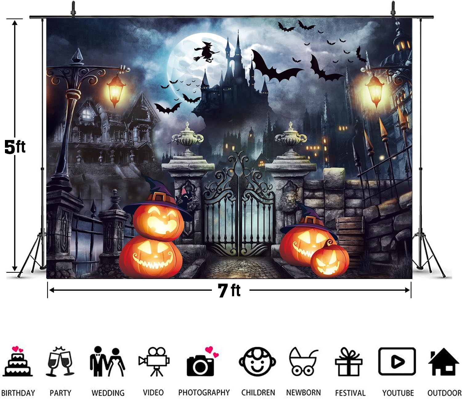 Grim 3d Pumpkins Against A Grunge Backdrop Background, Horror