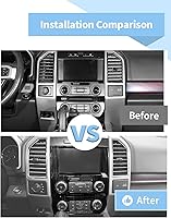 Vista 2 de Voodonala - Funda para panel de control del volumen de navegación de la consola central para Ford F150 2015-2020, grano de madera negro