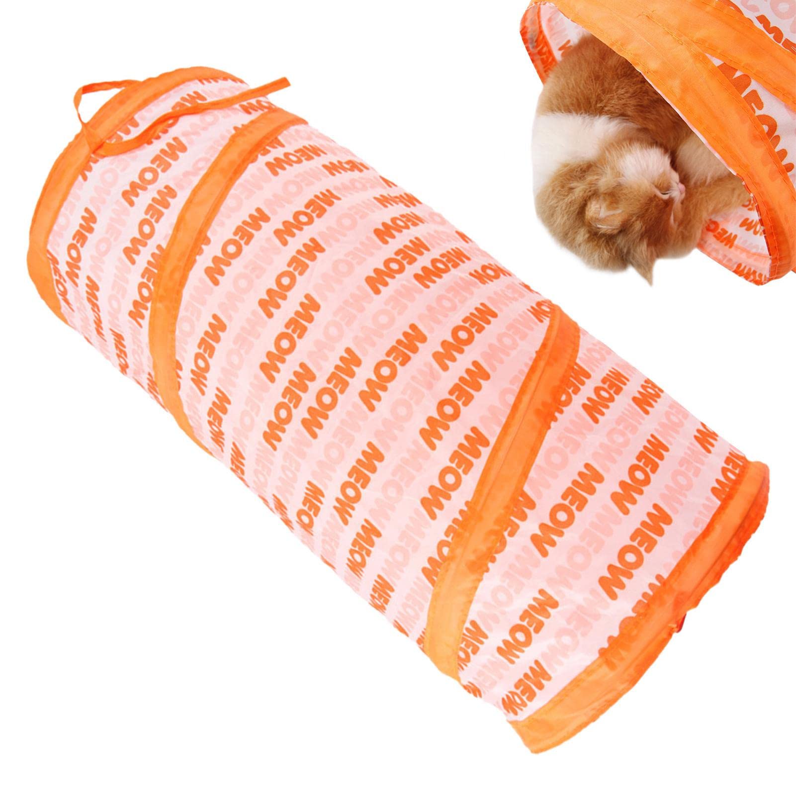 smashing Cat Tunnels for Indoor Cats, Tube Dog Tunnel with Peek Hole Toy Ball, Cat Tunnel Bed Toy, Cat Stuff Accessories for Large Cats Kitten and Other Small Animals To Chase