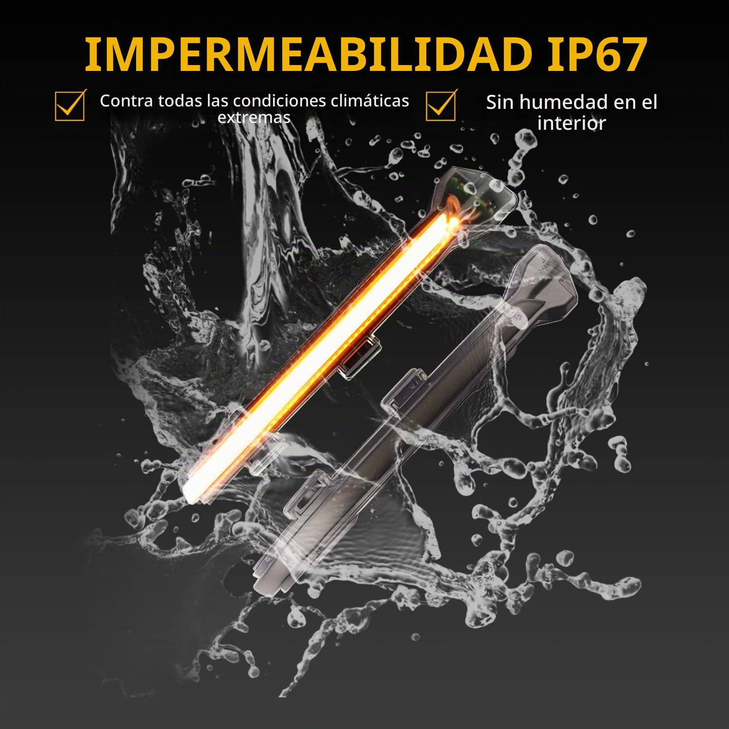 Kit de Luces Intermitentes Dinámicas Compatible con Volkswagen Golf 7 Facelift Golf 7 R-line Golf 7.5 Golf Sportsvan Golf Sportsvan VW Touran L II LED Intermitente Black Edition, 2 Lámparas