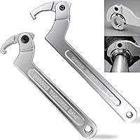 Vista 1 de Wadoy Herramienta de Llave de Gancho Ajustable en C, Cromo Vanadio 3/4-2"(19-51mm)+2-4 3/4"(51-121mm) Juego de Llaves - Utilizada para Apretar