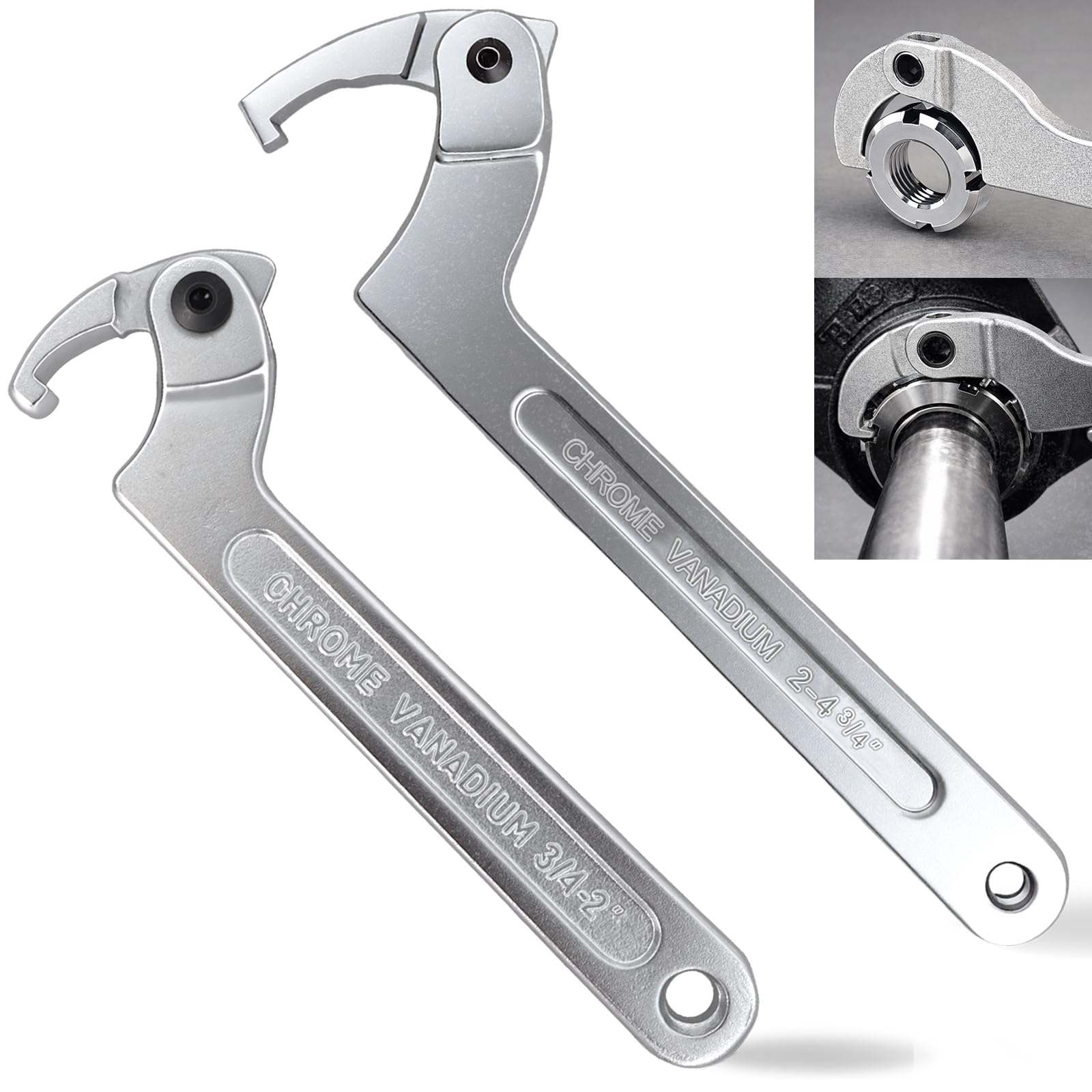 Wadoy Adjustable C Spanner Hook Wrench Tool 2-Pack
