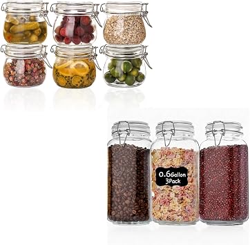 Liuruiyu 78oz Clamp Jar+17oz Clamp Jar
