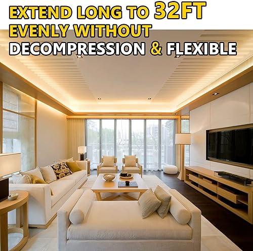 Miniatura 5 de EMITEVER Tira de luces LED de 3000 K, luz de cinta LED UL 24 V blanca cálida, Ra 95+, IP30, 16.4 pies, 2.9 Wpies, 240 lúmenespies, 600 LEDScarrete,