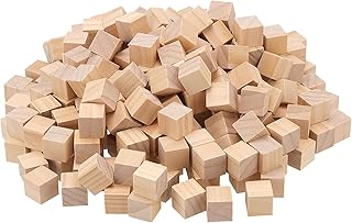 MAHIONG 800 PCS 3/4 Inch Wooden Cubes Bulk, 2cm Unfinished Square Wooden Blocks, Smooth Blank Wood Blocks for Crafts, Painting DIY Projects