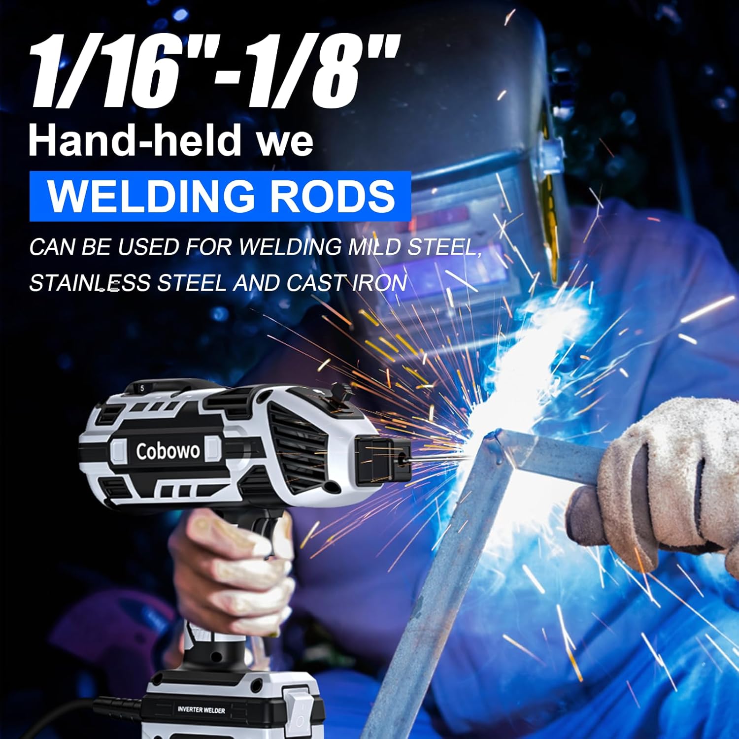 Portable Electric Welding Machine, Upgraded 110V ARC Welder, 20-120A, IGBT Inverter, 6 Variable Currents, Welding Tool for 3/32"-1/8" Rod. Perfect Gift for DIY, Repairs, Metal Fabrication, Automotive