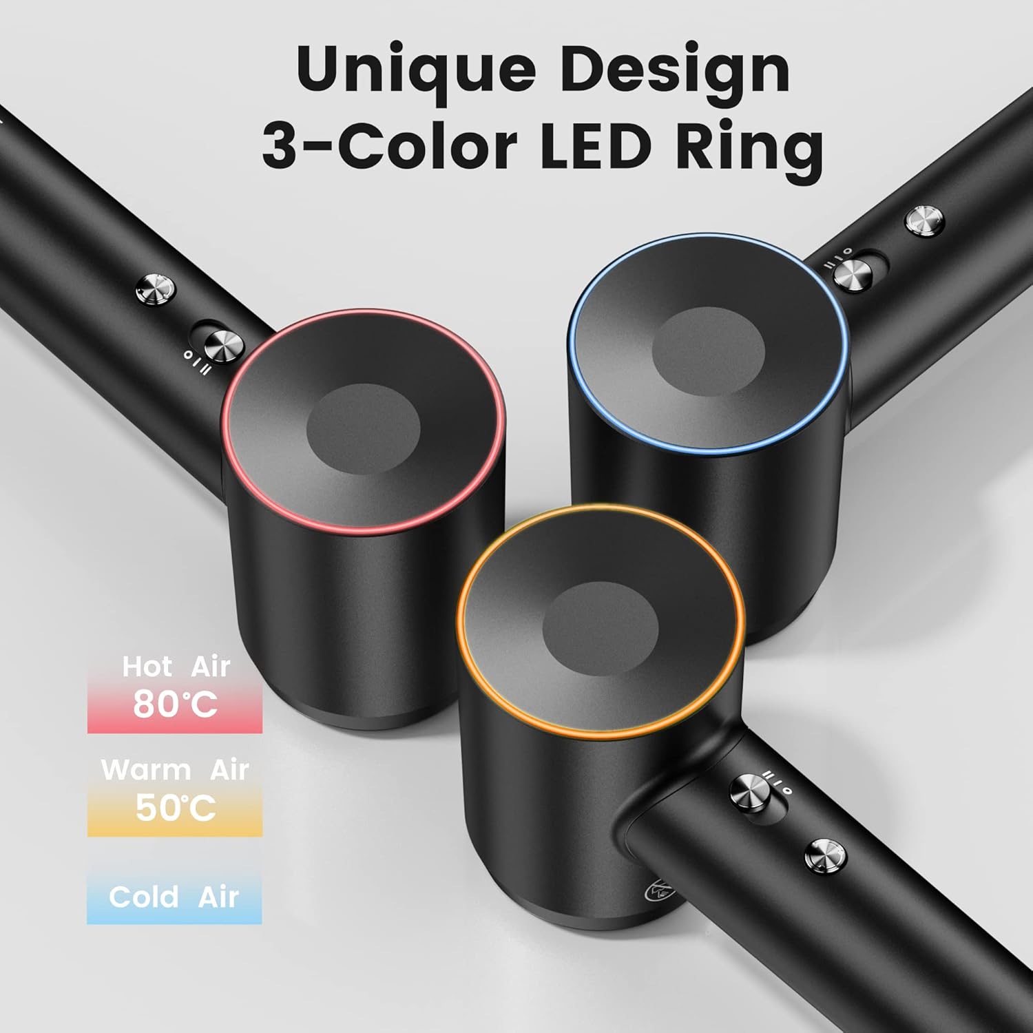 Laifen Hair Dryer, Negative Ionic Blow Dryer with 110, 000 RPM Brushless Motor for Fast Drying, High-Speed Low Noise Thermo-Control Hairdryer with Magnetic Nozzle, for Home, Travel (Jet Black) : Beauty & Personal Care