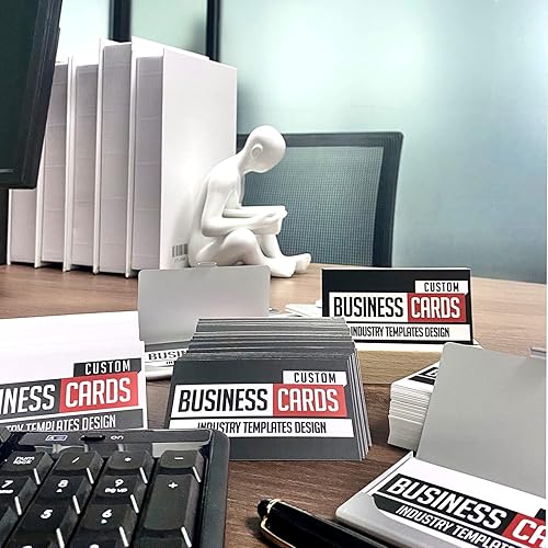 Vista 5 de Tarjetas de visita personalizadas, 100 tarjetas de visita imprimibles en la parte delantera y trasera, personalizadas con tu logotipo, papel mate