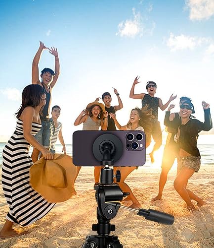 Miniatura 7 de Jkoailiwi - Soporte magnético para teléfono con trípode para todos los teléfonos inteligentes rotación de 360 adaptador de montaje en trípode para