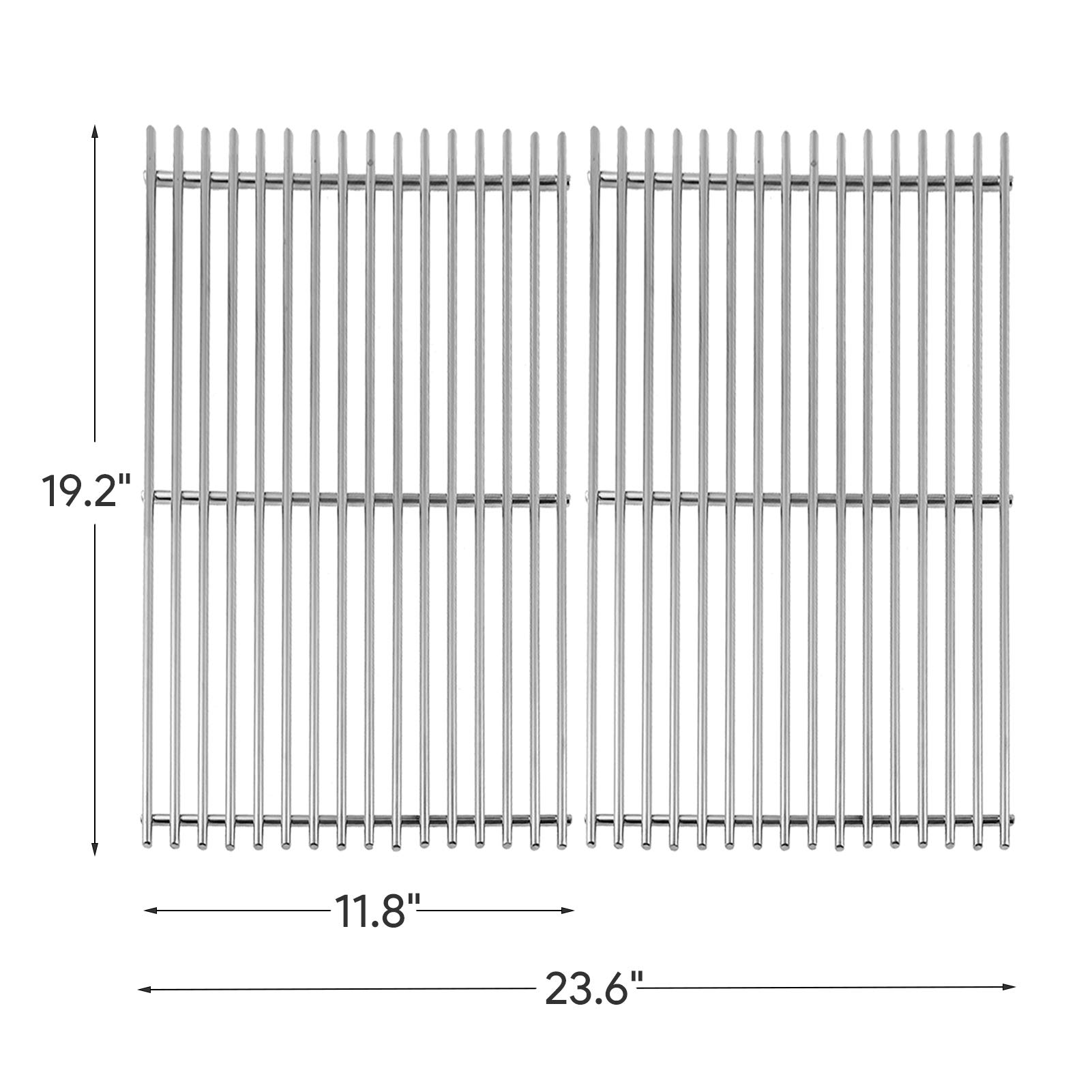 Piezas de repuesto de rejillas de cocina de acero inoxidable sólido de 0.276 in para Weber Summit serie 400 Summit E/S-440 450 460 470 parrillas de gas con una caja de ahumador, piezas de 2