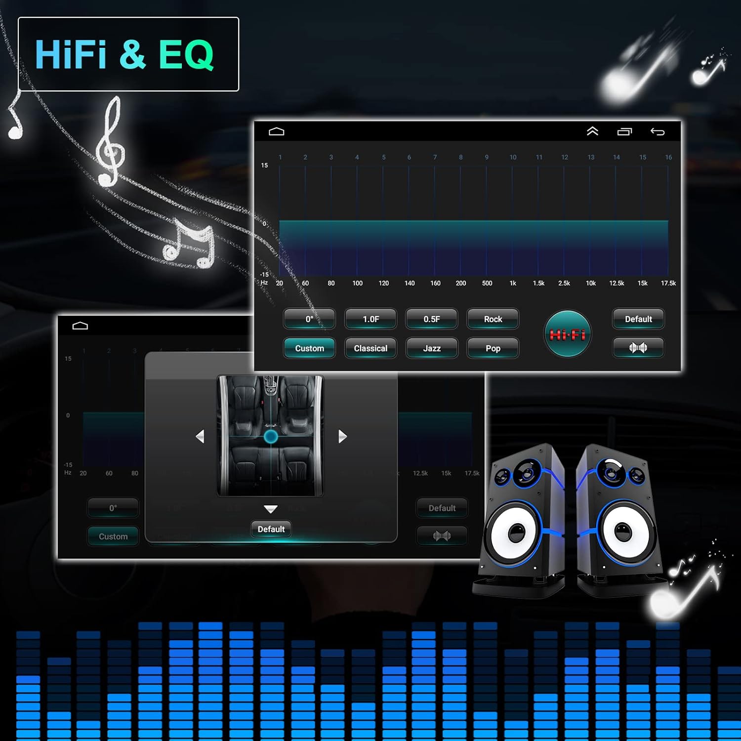 HiFi and Equalizer settings interface