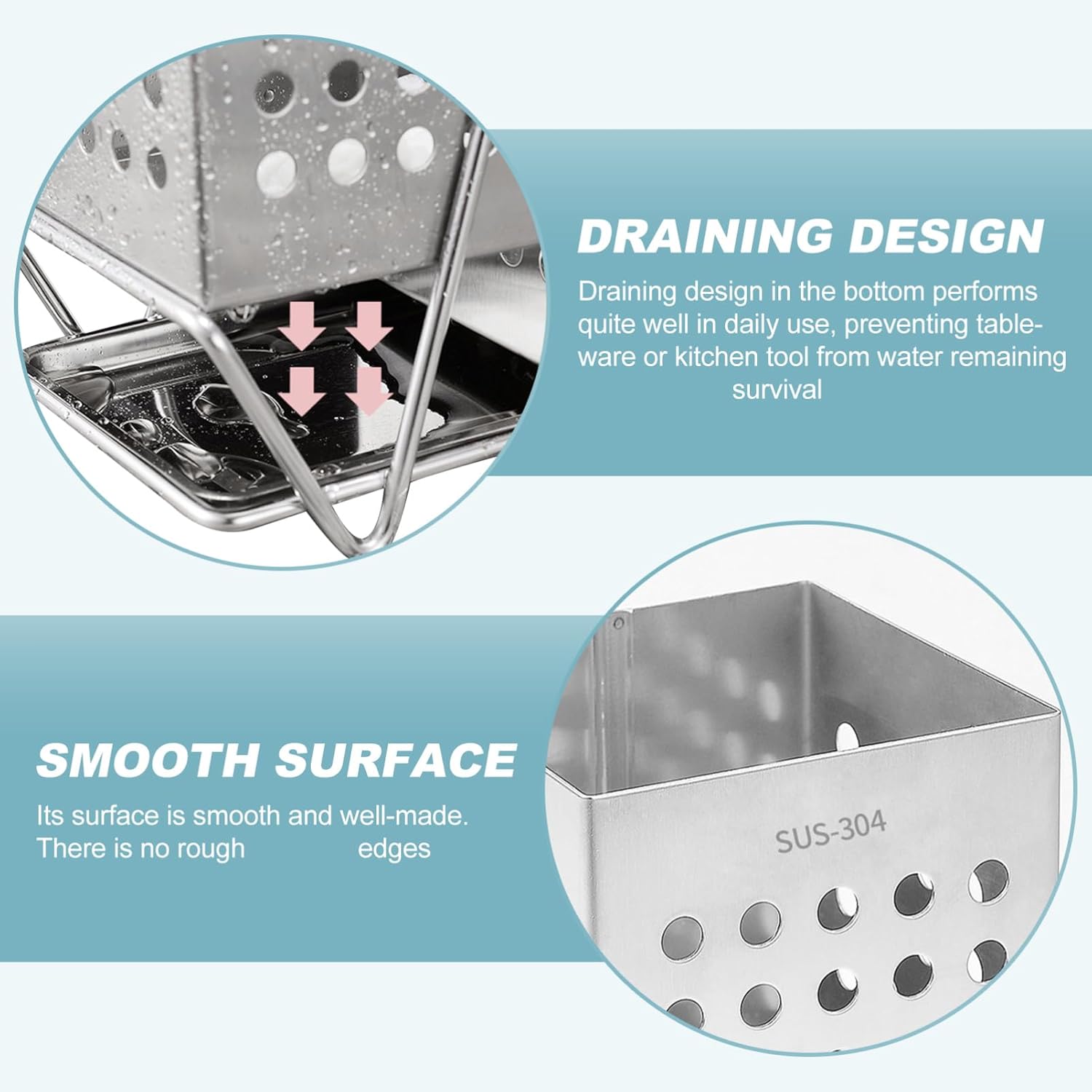 Multifunctional Stainless Steel Chopsticks Holder Cylinder Cutlery Utensil Storage for Home and Restaurant Space-saving Design Smooth Silver Color