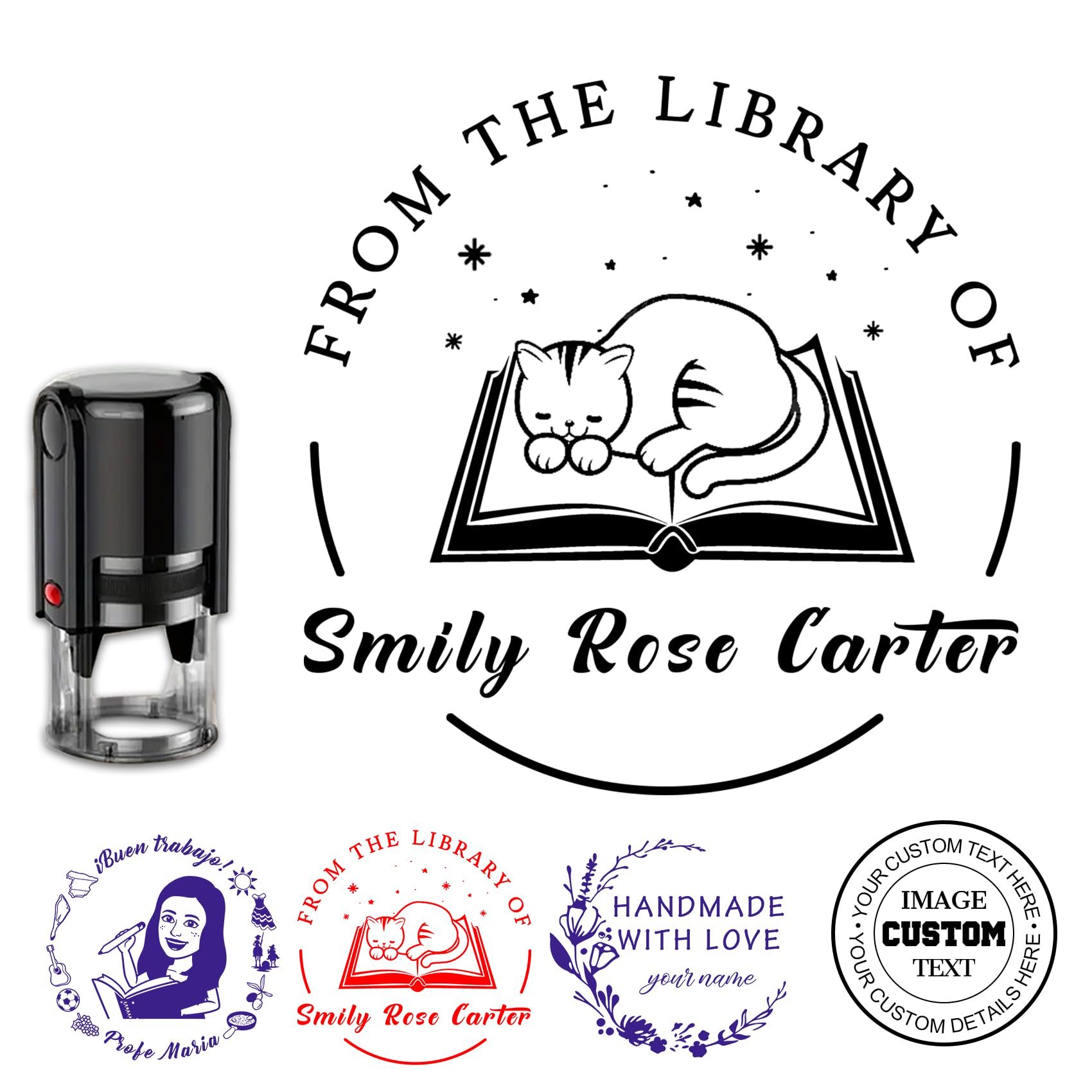 Personal Custom Stamp Logo,Self-Lnking Signature Personalized Logo Stamps for Signing Name,Rubber Stamps for Business,Return Address Stamp - 9 Colors, 4 Sizes — image 1