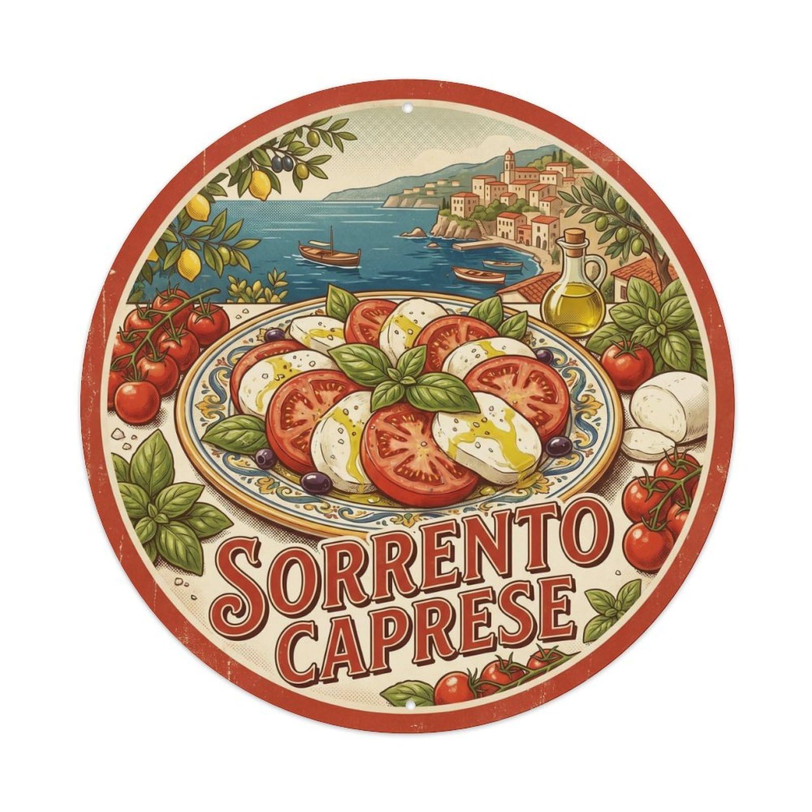 Caprese Sorrento Italy Culinary Travel Retro Metal Tin Sign